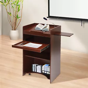 Rolling Portable Podium Mobile Laptop Desk Presentation Church Lectern w/Wheels - Bild 1 von 54