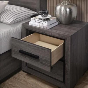 Furniture of America Drummond Contemporary Wood 2-Drawer Nightstand in Gray - Picture 1 of 7