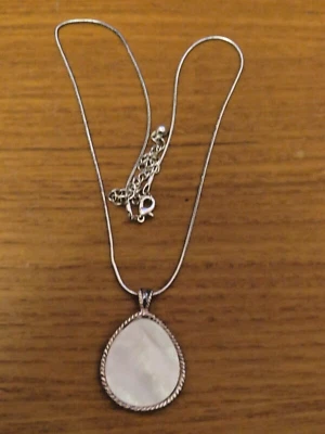 Винтажный розового золота серебра цветной металл перламутр подвеска ожерелье костюм - Изображение 1 из 4