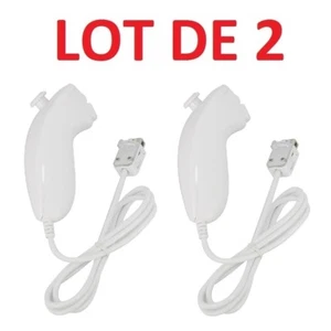 2 X Nunchuck manette pour Nintendo Wii et Wii u - Blanc - Photo 1/7