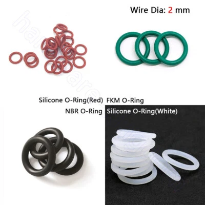 MARKENLOS 2 mm Silikon O-Ringe FKM O-Ring NBR Seal Washer Nitrile O Ring OD 5 mm - 80 mm