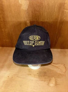Vintage Black Du Pont Top Gun Hat Cap by KC Snapback Adjustable Embroidered - Picture 1 of 14