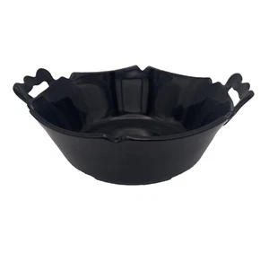 Vintage L E Smith Glass Co, Mt. Angenehme schwarze Amethyst Schüssel mit zwei Henkeln, 6 Zoll - Bild 1 von 6