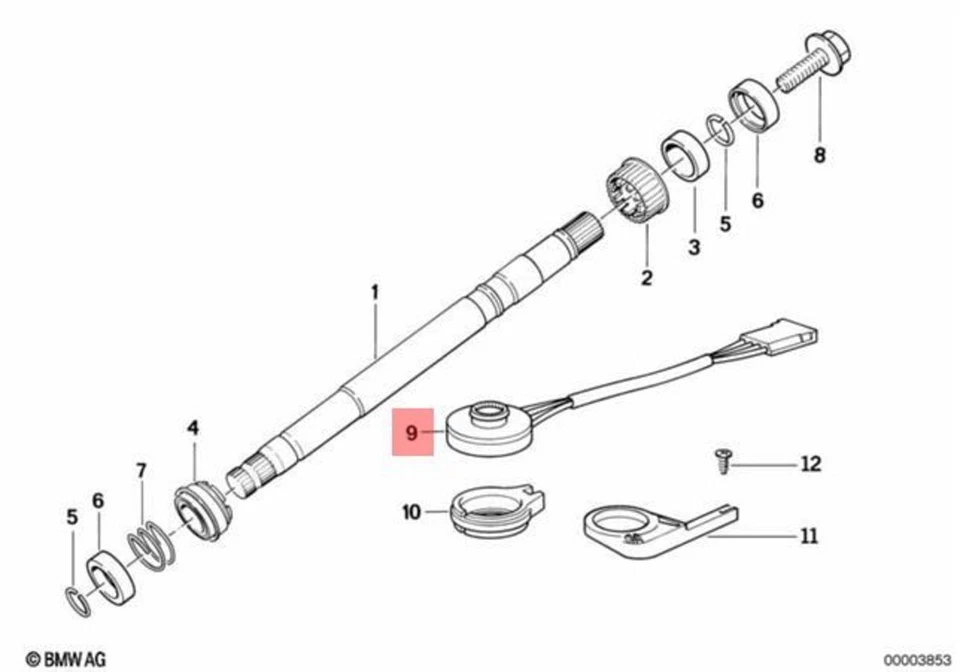 Sensor de ángulo de dirección original BMW M5 E32 E34 540i 730i 730iL 735i 32311159019 Foto 1 de 1