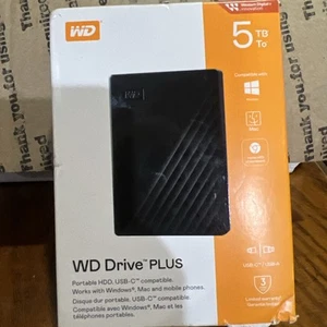 Western Digital WD DRIVE PLUS 5TB PORTABLE HDD USB-C Windows Mac (3705) - Bild 1 von 6