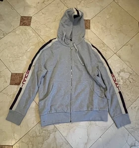 BEAND NEW GUCCI Size XXL 497250 X9I97 Logo Taping Line Zip-Up Hoodie Gray Men’s - Picture 1 of 11