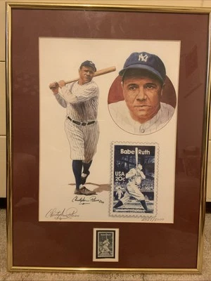 Babe Ruth 1988 20 CENTS STAMP PLAQUE BY CHRISTOPHER PALUSO - Image 1 of 4