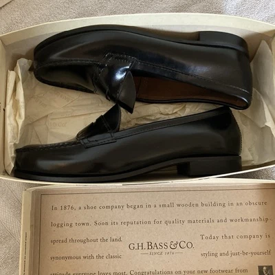 G.H. Bass & Co. Weejuns Black Penny Loafers Women’s 9C Leather USA NEW IN BOX - Image 1 of 4