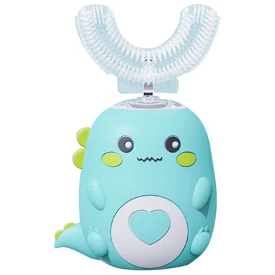 儿童电动 U 形牙刷智能全嘴卡通恐龙刷额外 — 第 1/4 张图片