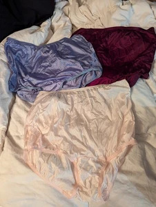 3 lot Vanity Fair 8 XL womens vintage brief panties burgundy pink lace accent - Imagen 1 de 9