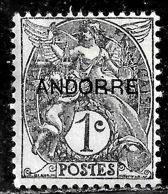 HICK GIRL - SELLO ANDORRA FRANCÉS COMO NUEVO SC#1 1931 LIBERTAD Y EQUIDAD M15 Foto 1 de 2