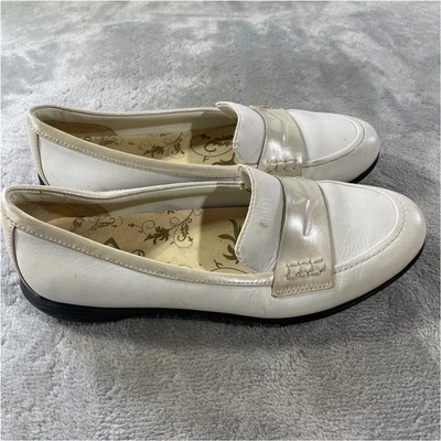 Zapatos mocasines de golf Callaway Couture para mujer 6 mocasines de cuero blanco sin cordones Foto 1 de 4