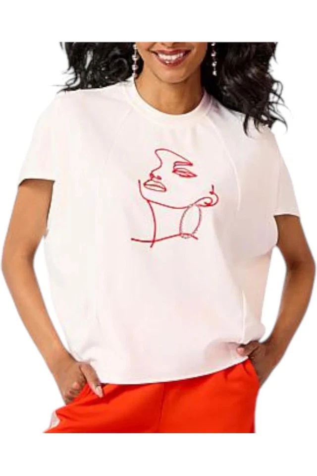 Vivica A. Top tejido crepé de lujo Fox para mujer blanco vivo Foto 1 de 1