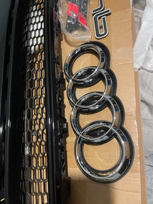 Parrilla delantera negra de malla de panal estilo Facelift RS6 Facelift para Audi A6 / S6 C7 2015-2018 Gr Foto 1 de 4