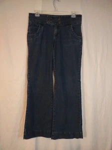 KIKIT Wide Leg Bell Bottom Jeans 4 Button Front Size 10 - Picture 1 of 13