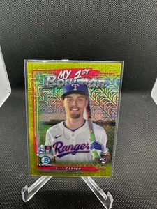 2024 Topps Bowman Chrome Evan Carter Rookie My First Bowman #/75 - Picture 1 of 2