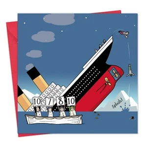 Carta divertente con Titanic - carta bianca per ogni occasione - biglietto di compleanno divertente - Foto 1 di 6