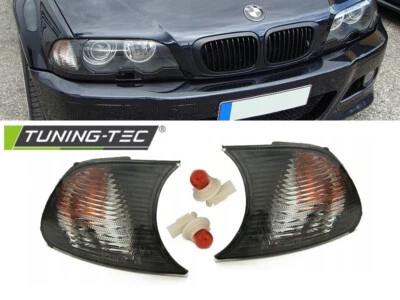 Frecce Anteriori Indicatori Direzione BMW E46 Coupe Cabrio 1999-2001 Design Nero - Immagine 1 di 4