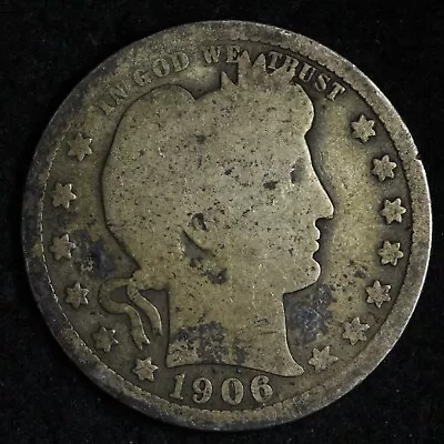 Cuarto de plata Barber 1906 E188 WM Foto 1 de 2