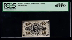 US 10c Fractional Currency Note 3rd Issue FR 1255 PCGS 65 PPQ Gem CU - Picture 1 of 2