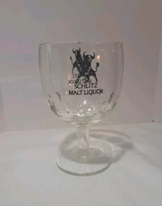 Vintage Schlitz Malt Liquor Beer Goblet 16oz Glass Bull Logo - Picture 1 of 6