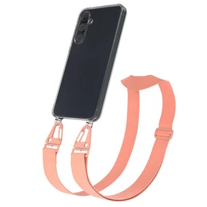 Opaska na telefon komórkowy do Samsung Galaxy A55 Silikonowe etui z paskiem Case Peleryna etui Koral - Zdjęcie 1 z 7