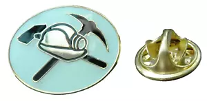 Miner Mineworker Pin Badge Coal Mine Worker Hammer Pick Hat Brooch - Photo 1 sur 6