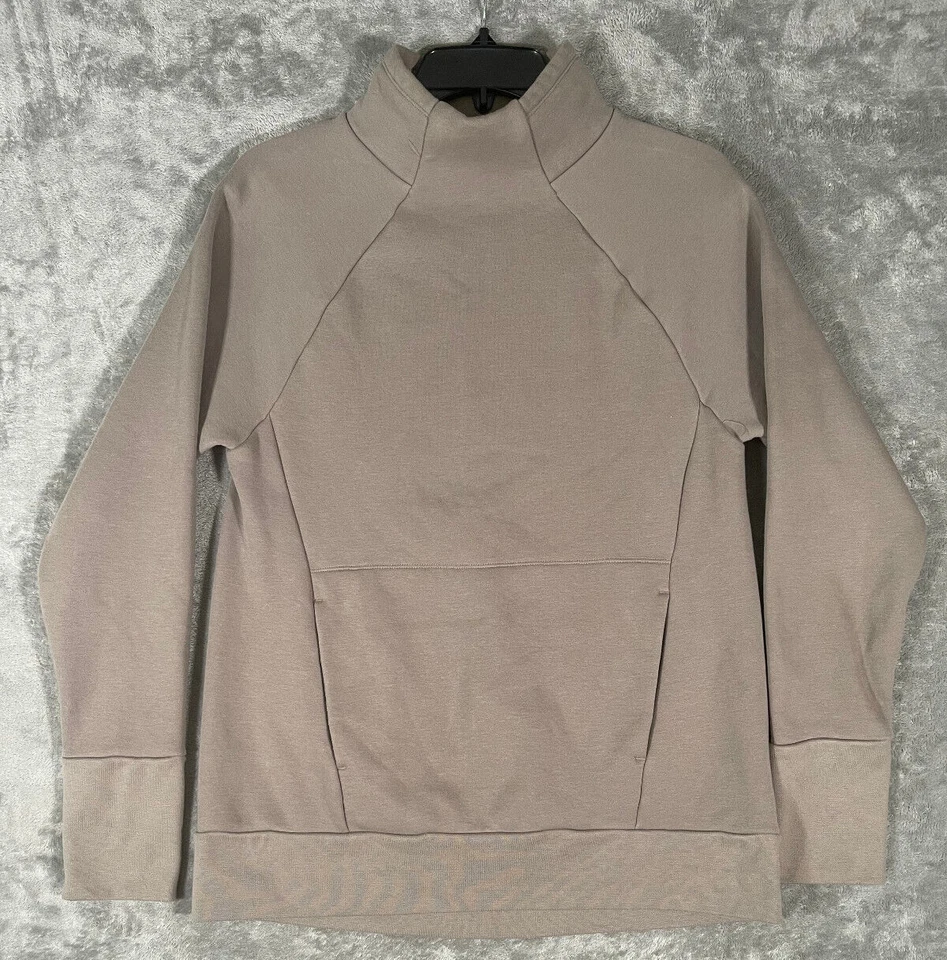 Fabletics Women Sweater Size Small Pullover Long Sleeve Pockets Fleece Mock Gray - Image 1 of 4