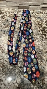 NOS Three Rooker Tie Men Easter Egg AllOver Navy Holiday Religious Neck Tie 2017 - Picture 1 of 5