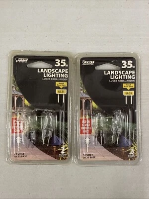 FEIT ELECTRIC 35 WATT LANDSCAPE LIGHTING~G6.35 12 VOLT~2-PACKS w/2 BULBS eachNEW - Image 1 of 4