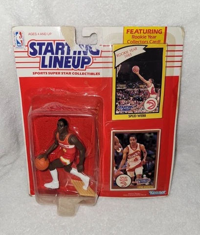 NEW 1990 SPUD WEBB STARTING LINE UP FIGURE + 2 CARDS VINTAGE ATLANTA HAWKS Cover
