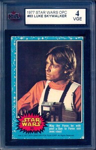 1977 Topps OPC Star Wars 1st Series #63 LUKE SKYWALKER Rookie KSA 4 EX-NM RC
