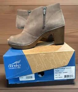Dansko Delphina Plataforma Tacones Bloque Mujer 8.5 Zapatos Cuero Marrón Punta abierta - Imagen 1 de 4