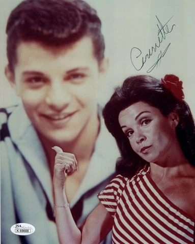 ANNETTE FUNICELLO HAND SIGNED 8x10 COLOR PHOTO        GORGEOUS POSE         JSA Cover
