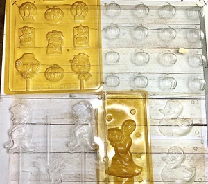 Vintage Wilton Halloween Pumpkins Ghost Dinosaur Duck Chocolate Candy Molds Lot - Picture 1 of 10