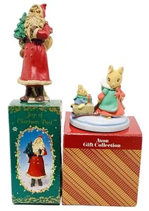 Avon FOREST FRIEND SLIEGH RIDE Mini Figurine + Russ SANTA CLAUS Joy of Christmas - Picture 1 of 6