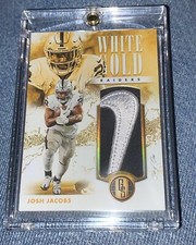 2023 Panini Gold Standard Josh Jacob WHITE GOLD Nike Swoosh Patch 1/1 Raiders