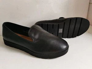 M&S COLLECTION UK 4.5 EU 37.5 WOMENS BLACK LEATHER BALLET LOAFERS FLAT SHOES - Picture 1 of 15