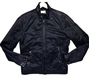 New mens DIESEL Biker motorcycle Black JACKET size L Large  Zip faux leather tri - Picture 1 of 20