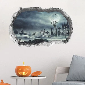3D Wall Stickers Halloween Decal Room Wallpaper Removable Zombie Hands Grave New - Picture 1 of 12