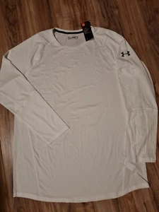Under Armour Men's White Shirt Long Sleeve Heat Gear Size 3XL (L6 - Picture 1 of 12