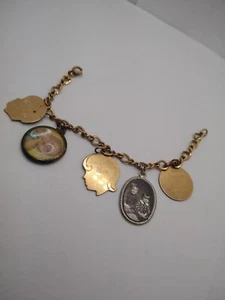 Vintage 12k Gold Filled Elco Charm Bracelet with 3 gf Charms +2 more READ! - Picture 1 of 19