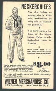 1944 Ny Wiener Mdse Co Neckerchiefs Made Of Panay Satin Used By U S Sailors  - Picture 1 of 1