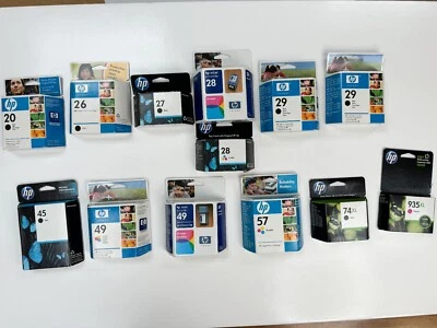 Lote De 13 Cartuchos Tinta HP Varios Oficiales Genuinos Precintados Nuevos Caducados Foto 1 de 4