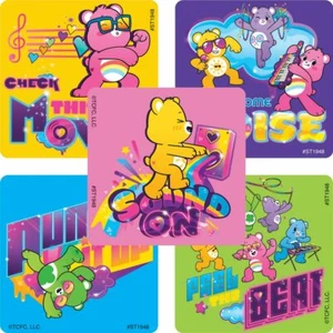 20 Care Bears machen etwas Lärm Aufkleber Party Gefälligkeiten Lehrerbedarf Belohnungen - Bild 1 von 1