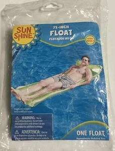 Tumbona de natación inflable Sun Shine 72 pulgadas para adultos flotador verde lima sellada de fábrica - Imagen 1 de 2