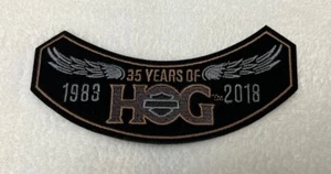 Parche con logotipo bordado 35 aniversario Harley Davidson Wings HOG 1983-2018 - Imagen 1 de 5