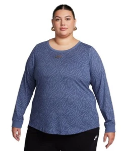 Nike Mujer Talla Grande Ropa Deportiva Esencial, Manga Larga Top Azul 2X 3X Nuevo con Etiquetas - Imagen 1 de 3