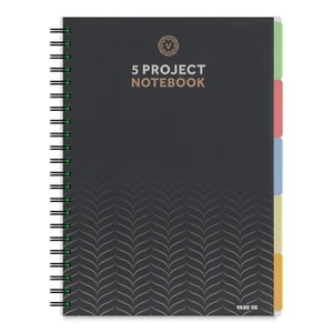Cuaderno de proyecto A4 con 5 divisores - Cuaderno espiral forrado de 200 páginas - Imagen 1 de 5