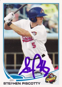 STEPHEN PISCOTTY PEORIA CHIEFS ST LOUIS CARDINALS SIGNED DEBUT CARD OAKLAND A'S - Picture 1 of 1